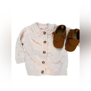 Baby Girl Pink Bubble Sweater Bundle 3-6mo